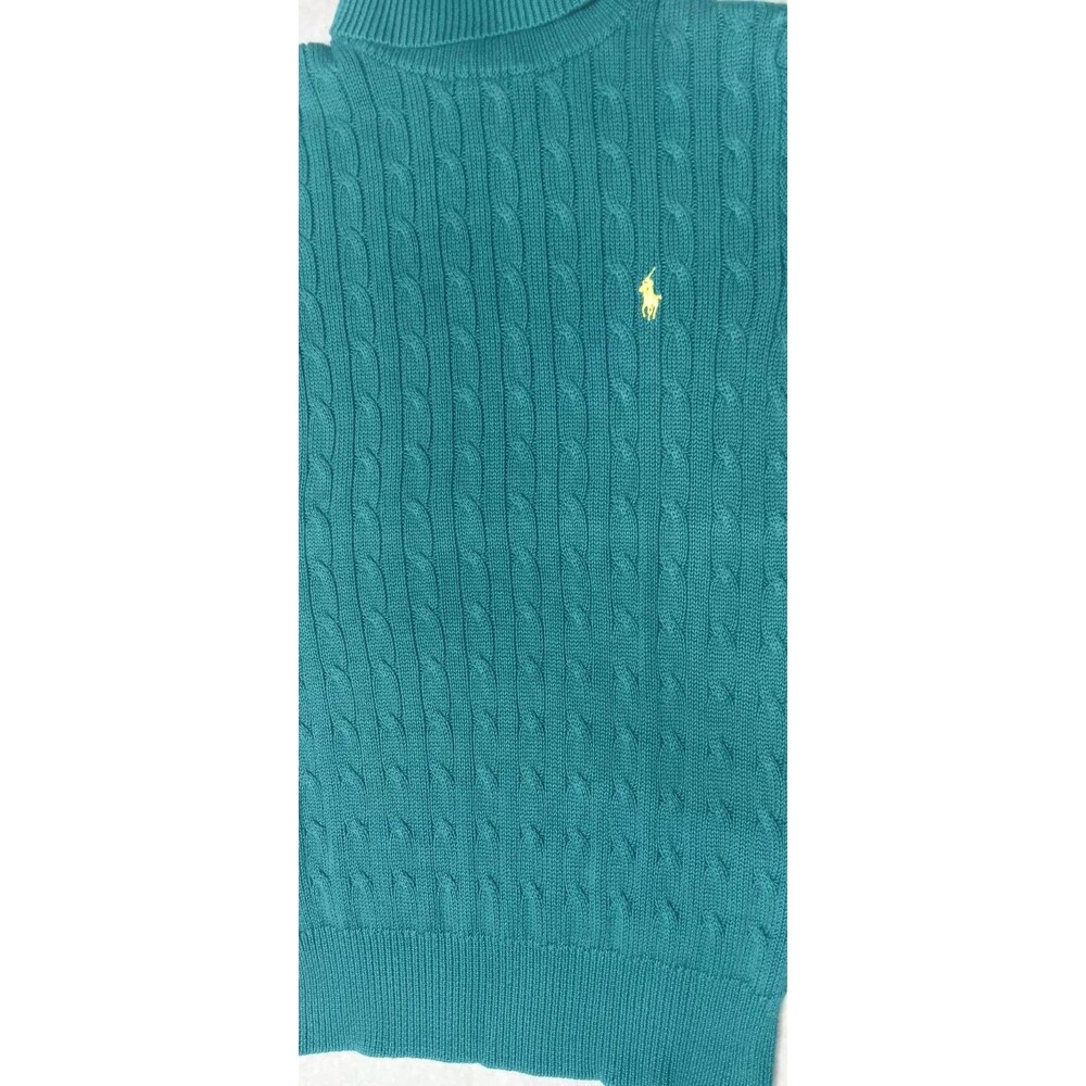 Ralph Lauren Sport Cable Knit Short Sleeve Turtleneck Sweater Womens Size Medium - Picture 6 of 11